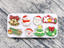 Molde silicona 8 figuras Navidad